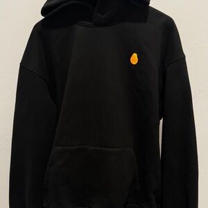 Black Hoodie with Orange Detail